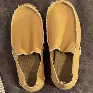 CROCS Men’s Casual Tan Canvas Slip-Ons